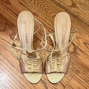 Michael Shannon Gold Strappy Heels